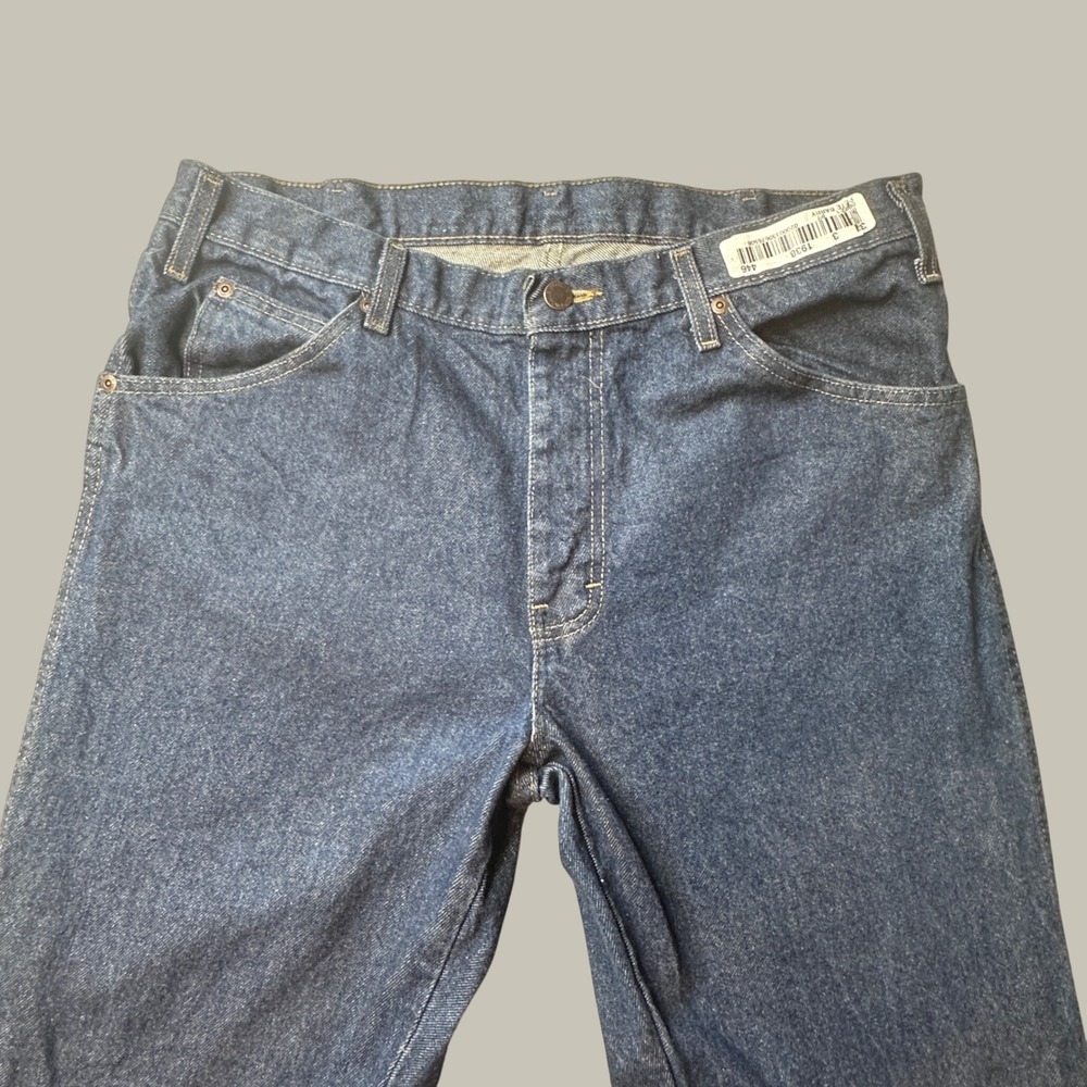 Dickies Jeans Mens 34x36 C994RNB Dark Wash Blue Denim Straight Leg Workwear